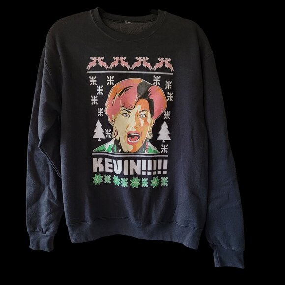 Home Alone "Kevin!!!" Graphic Sweatshirt Black Christmas Funny Reindeer Adult Un - Picture 1 of 5